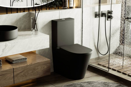 Унитаз ABBER Bequem AC1112TMB компакт черный матовый, безободковый, смыв торнадо