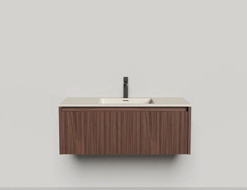 Подвесная тумба Domino 1000, шпон Onda Plus, фрезерованный фасад