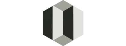 Декор 1 VT\A283\SG1010 Кальсада Черный/Белый/Серый (12см*10,4см*7мм) (45шт/0,561м2) Шестиугольник, шт