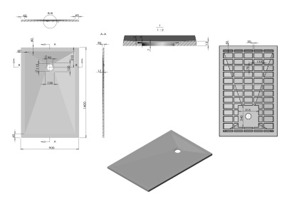 Поддон для душа из искусственного камня VST-4SR9014A, 1400*900*30, антрацит