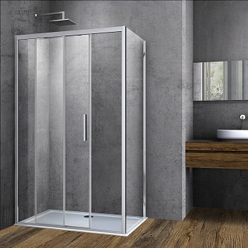 Душевой уголок Soft VSR-3SO9012CLB, 1200*900, черный, стекло прозрачное