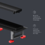 W01SC-U11-070-04BM MasterFlow Трап для душа линейный универс затвор Tile 70см цвет черн мат W01SC-U11-070-04BM MasterFlow Трап для душа линейный универс затвор Tile 70см цвет черн мат