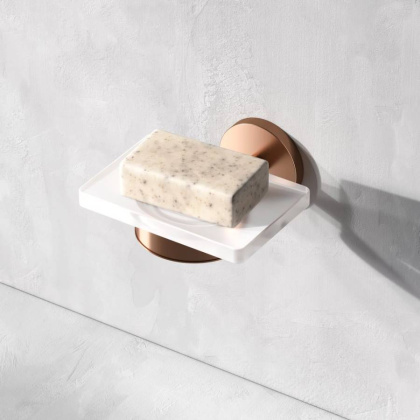 Стеклянная мыльница с настенным держателем, розовое золото A85A34244 Стеклянная мыльница с настенным держателем, розовое золото A85A34244