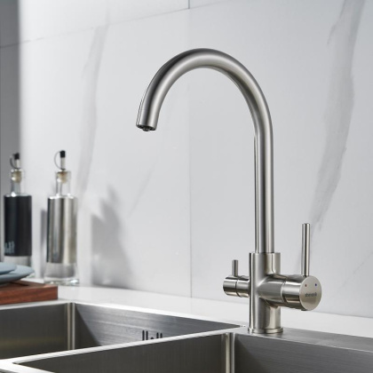 Смеситель для кухни со встроенным фильтром (краном) под питьевую воду Shevanik S128 S128L