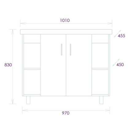 Тумба Onika Тимбер 100 напольная, серая мат./дуб сонома (ум. Фостер 100)
