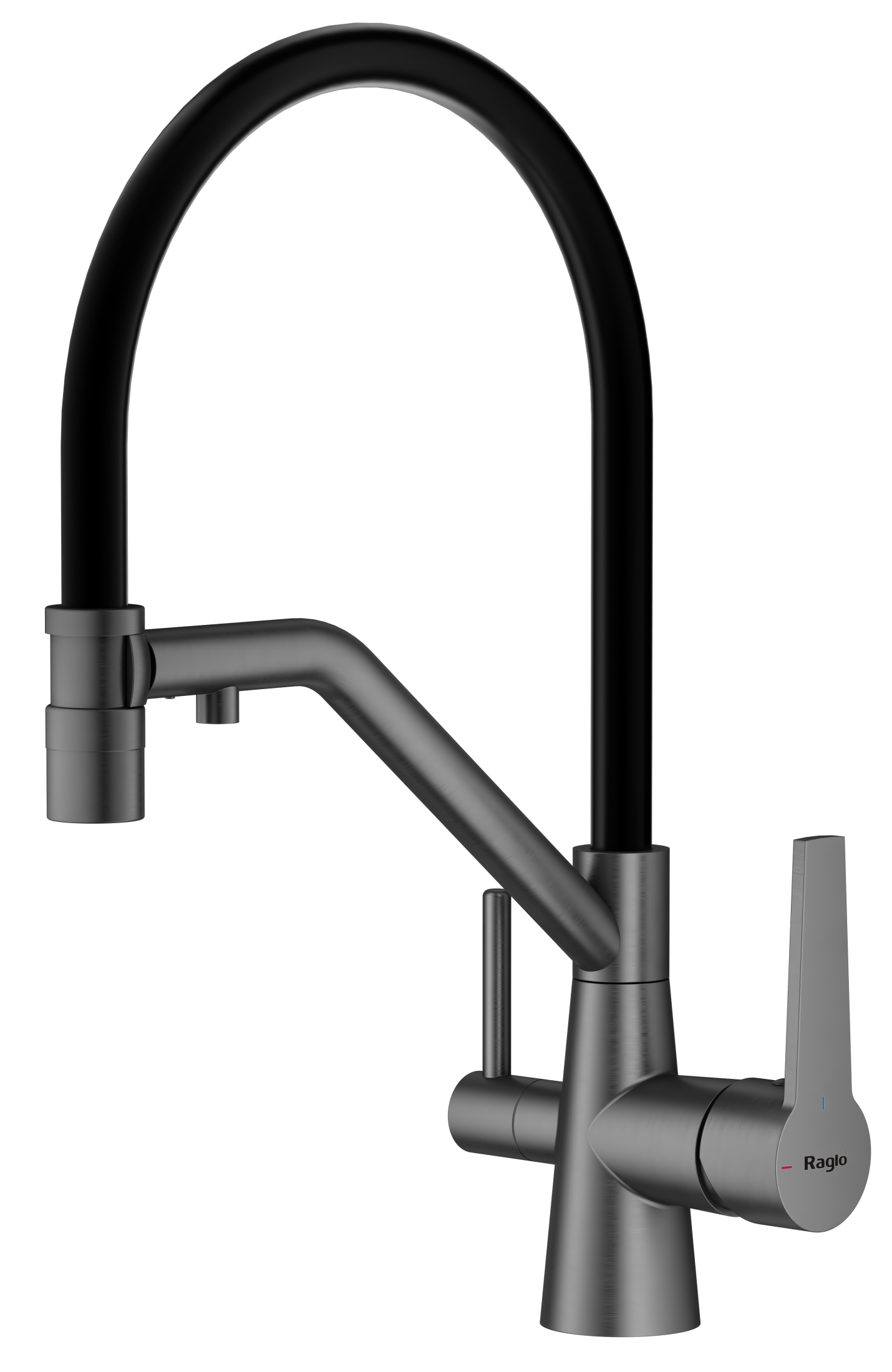 Смеситель Raglo для кухни со съемным гибким изливом, с магнитным фиксатором излива, с подключением фильтра питьевой воды R80.62.09
