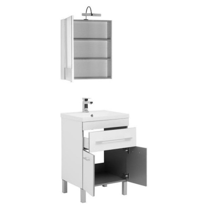 Комплект мебели для ванной Aquanet Верона 58 белый (напольный 1 ящик 2 дверцы) Комплект мебели для ванной Aquanet Верона 58 белый (напольный 1 ящик 2 дверцы)
