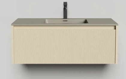 Подвесная тумба Domino 1000, эмаль, Onda Plus, фрезерованный фасад