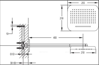 TESORO-F-KD-01 Ручной душ со шлангом, штуцером и держателем