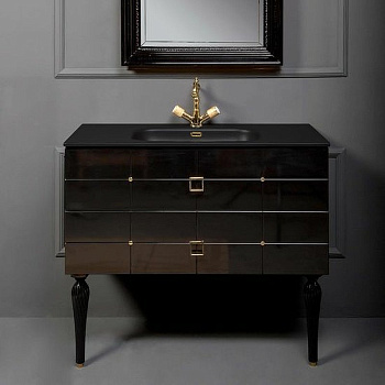 Тумба Piazza 100 черная + золото_Комплект 841-100-BG Boheme