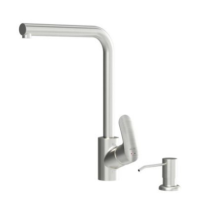 F8005D11 Like, набор 2в1: Смеситель Для кухни L-образный излив, диспенсер, сатин, шт.