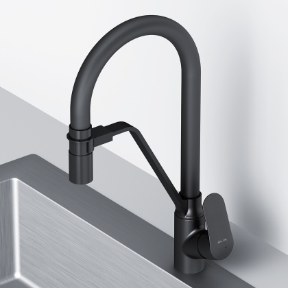 Смеситель Am.Pm Like F8007822 для кухонной мойки, Черный