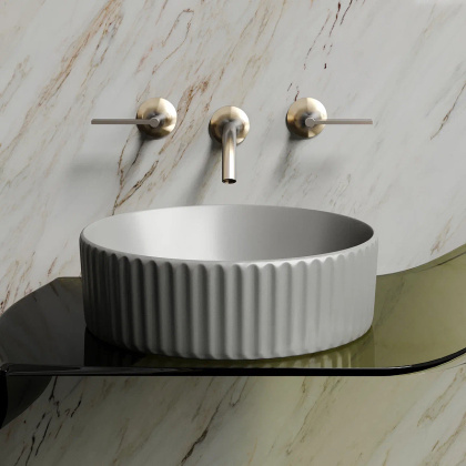 Умывальник чаша накладная круглая (цвет Антрацит Матовый) Element 360*360*115мм