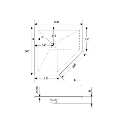 Душевой поддон  80*80*2,3 RGW ST/T*-0088W Белый/Трапеция Ø 90 мм Каменный Душевой поддон  80*80*2,3 RGW ST/T*-0088W Белый/Трапеция Ø 90 мм Каменный