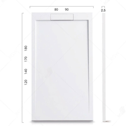 Душевой поддон RGW STL, 80 x 180 см, прямоугольный, из искусственного камня, белый, 14212818-01