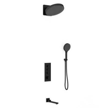 Душевой комплект VSFW-433TI3MB встраиваемый, термостатический, трехрежимный, черный