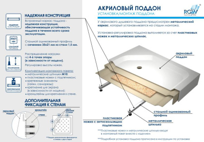 Душевой поддон  90*90*15 h27 RGW B/CL-S /Квадрат Ø 60 мм  (FW5-5) Душевой поддон  90*90*15 h27 RGW B/CL-S /Квадрат Ø 60 мм  (FW5-5)