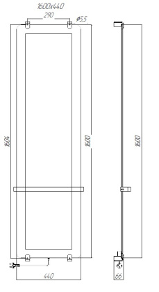 Полотенцесушитель электрический Allen Brau Infinity 160x44 с рейлингом и креплением, медь браш Полотенцесушитель электрический Allen Brau Infinity 160x44 с рейлингом и креплением, медь браш