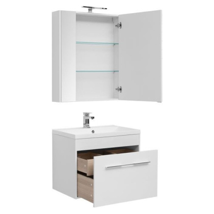 Мебель для ванной Aquanet Августа 75 белый (ручка хром) Мебель для ванной Aquanet Августа 75 белый (ручка хром)