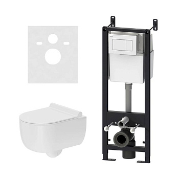 DX36.IS10101.1701 Инсталляция с клавишей Белый с подвесным унитазом Scandinavian Pure безободк с сид м/л