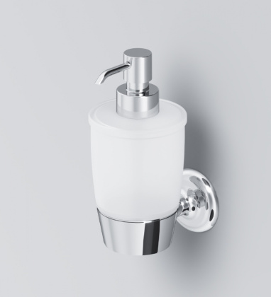 Стеклянный диспенсер для жидкого мыла A8036900_xxx Like с настенным держателем, 17,6х8х11,5 см, хром