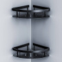 Полка для душа Sense L угловая двухъярусная, 6х30х23 см, черная, A7454222