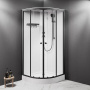 W94C-401-090BT X-Joy кабина душевая  90x90, 1/4 круга,  профиль мат.черный, стекло прозрачное W94C-401-090BT X-Joy кабина душевая  90x90, 1/4 круга,  профиль мат.черный, стекло прозрачное