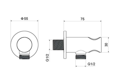 Шланговое подсоединение с держателем AQUATEK AQ2464CR  Шланговое подсоединение с держателем AQUATEK AQ2464CR