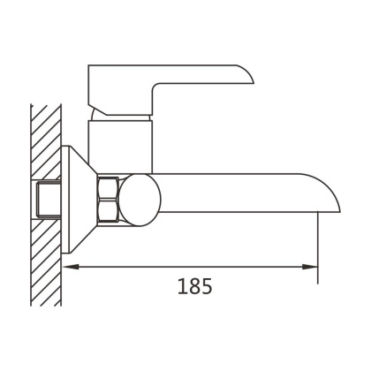 Смеситель для ванны латунь, черный S6002H