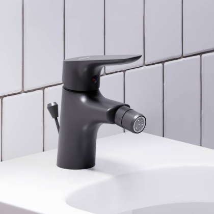 770240300 Jupiter, Смеситель для биде с донным клапаном, чёрный