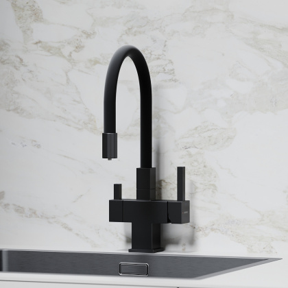Смеситель для кухни SANCOS Arno с возможностью подключения фильтра для воды, цвет матовый черный, арт. SC4005MB