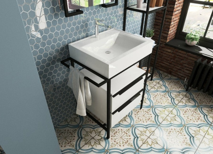 Комплект мебели Comfort Loft 700х495 напольный 2 ящика с ручками (ШхГхВ) 708х495х758 (тумба+металлический каркас) Комплект мебели Comfort Loft 700х495 напольный 2 ящика с ручками (ШхГхВ) 708х495х758 (тумба+металлический каркас)