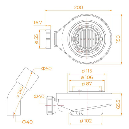 Сифон для поддонов RGW S-16, RGW 44241600-01 Сифон для поддонов RGW S-16, RGW 44241600-01