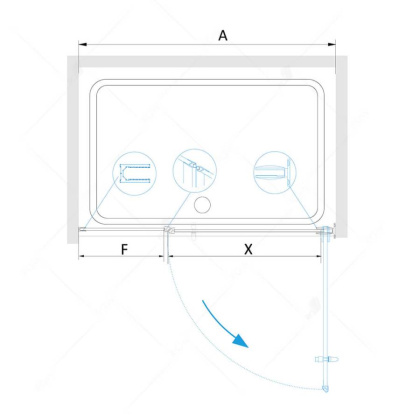 Душевая дверь RGW Hotel HO-012B 110 350601211-14 профиль Черный стекло прозрачное