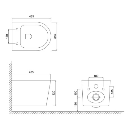 Унитаз подвесной TORRES , сиденье: дюропласт, цвет: белый, арт. TR30116DP Унитаз подвесной TORRES , сиденье: дюропласт, цвет: белый, арт. TR30116DP