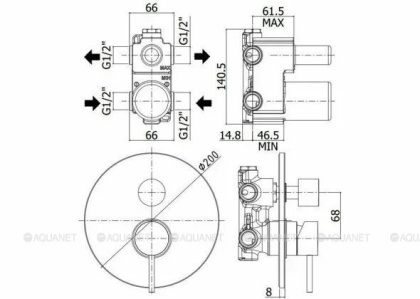 Смеситель для душа Paffoni Light LIG018BO (с внутренней частью)