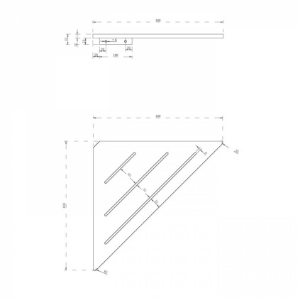 Угловая полочка для ванной комнаты ABBER Stein AS1652L белая матовая