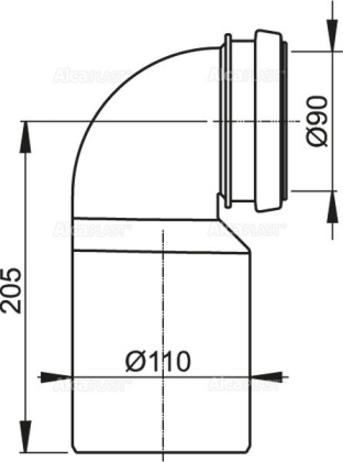 Колено стока, комплект DN90/110 Колено стока, комплект DN90/110