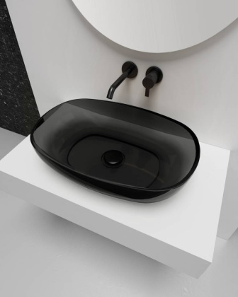 Раковина накладная прозрачная ABBER Kristall AT2805Onyx Раковина накладная прозрачная ABBER Kristall AT2805Onyx