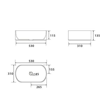 Умывальник Point Виктория 53 PN43061 овальный, белый Умывальник Point Виктория 53 PN43061 овальный, белый