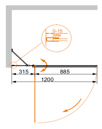 ECO-O-V-11-120/140-C-Cr Душевая шторка на ванну
