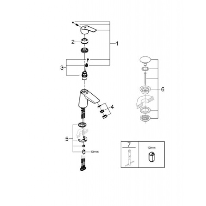 Смеситель для раковины Grohe Eurosmart S-size 23967003 хром