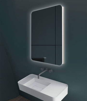 Зеркало LED VLM-3BE600-2 600х800 c сенсорным выключателем и диммером, антизапотевание Зеркало LED VLM-3BE600-2 600х800 c сенсорным выключателем и диммером, антизапотевание