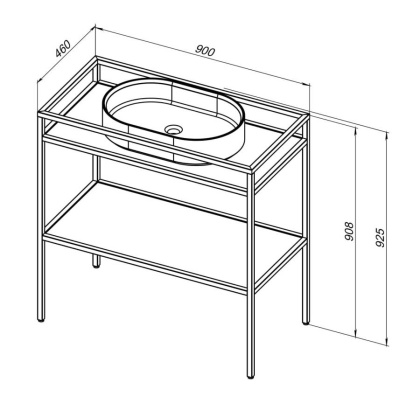 Консоль под раковину Allen Brau Liberty 90 1.33004.BB черный браш Консоль под раковину Allen Brau Liberty 90 1.33004.BB черный браш