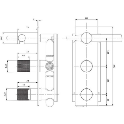 Смеситель для душа скрытого монтажа OMNIRES CONTOUR CT8035_1GLB (брашированное золото)