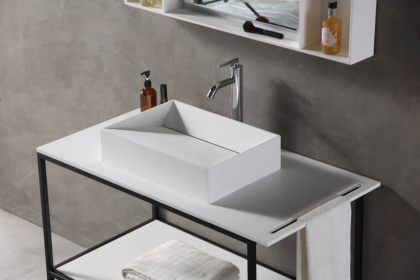 Консоль под раковину ABBER Stein AS2631 напольная, белая матовая Консоль под раковину ABBER Stein AS2631 напольная, белая матовая