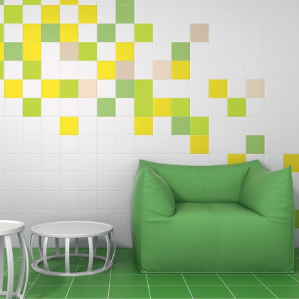 Плитка настенная 5055 Калейдоскоп белый глянцевый (20см*20см*6,9мм) (26шт/1,04м2) , м2 Плитка настенная 5055 Калейдоскоп белый глянцевый (20см*20см*6,9мм) (26шт/1,04м2) , м2