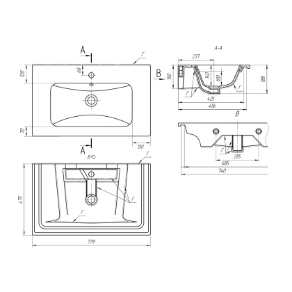 Раковина керамическая "Эйфория-80" Раковина керамическая "Эйфория-80"
