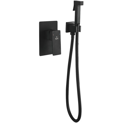Гигиенический душ со смесителем Rose R2805H, черный