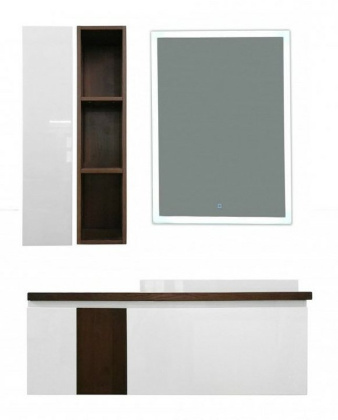 Комплект мебели подвесной Malibu 1400х500 правосторонний 2 ящика со вставкой массив (ШхГхВ) 1392х476х477